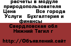 расчеты в модуле природопользователя › Цена ­ 3 000 - Все города Услуги » Бухгалтерия и финансы   . Свердловская обл.,Нижний Тагил г.